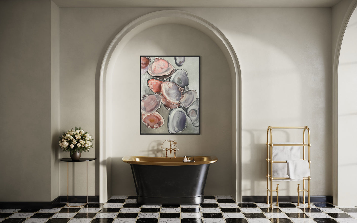 Seashells Painting 48x36 inches Pink