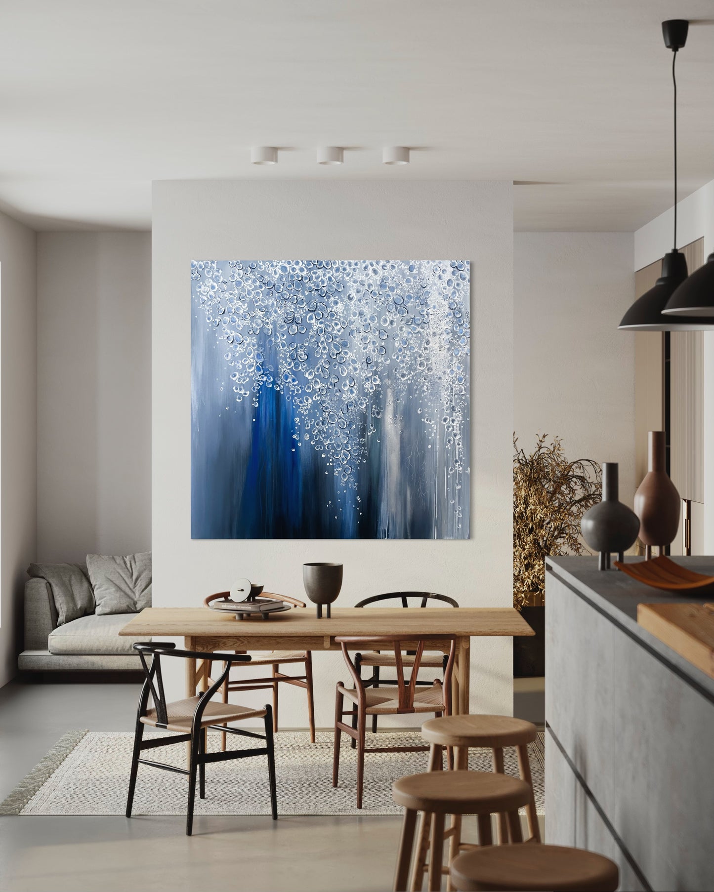 Seashells 60x60 Navy Silver