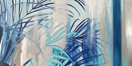 Silver Palms Painting 36x72 inches
