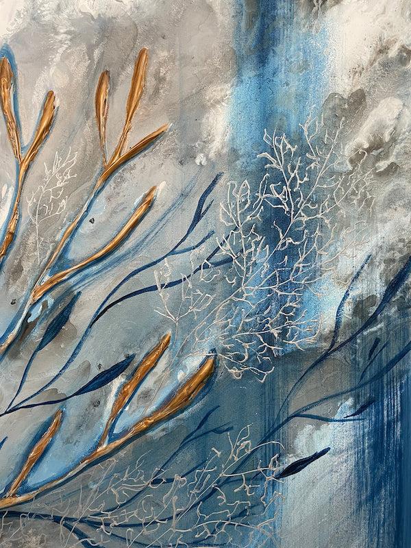 Gold Coral Painting 36x72 inches
