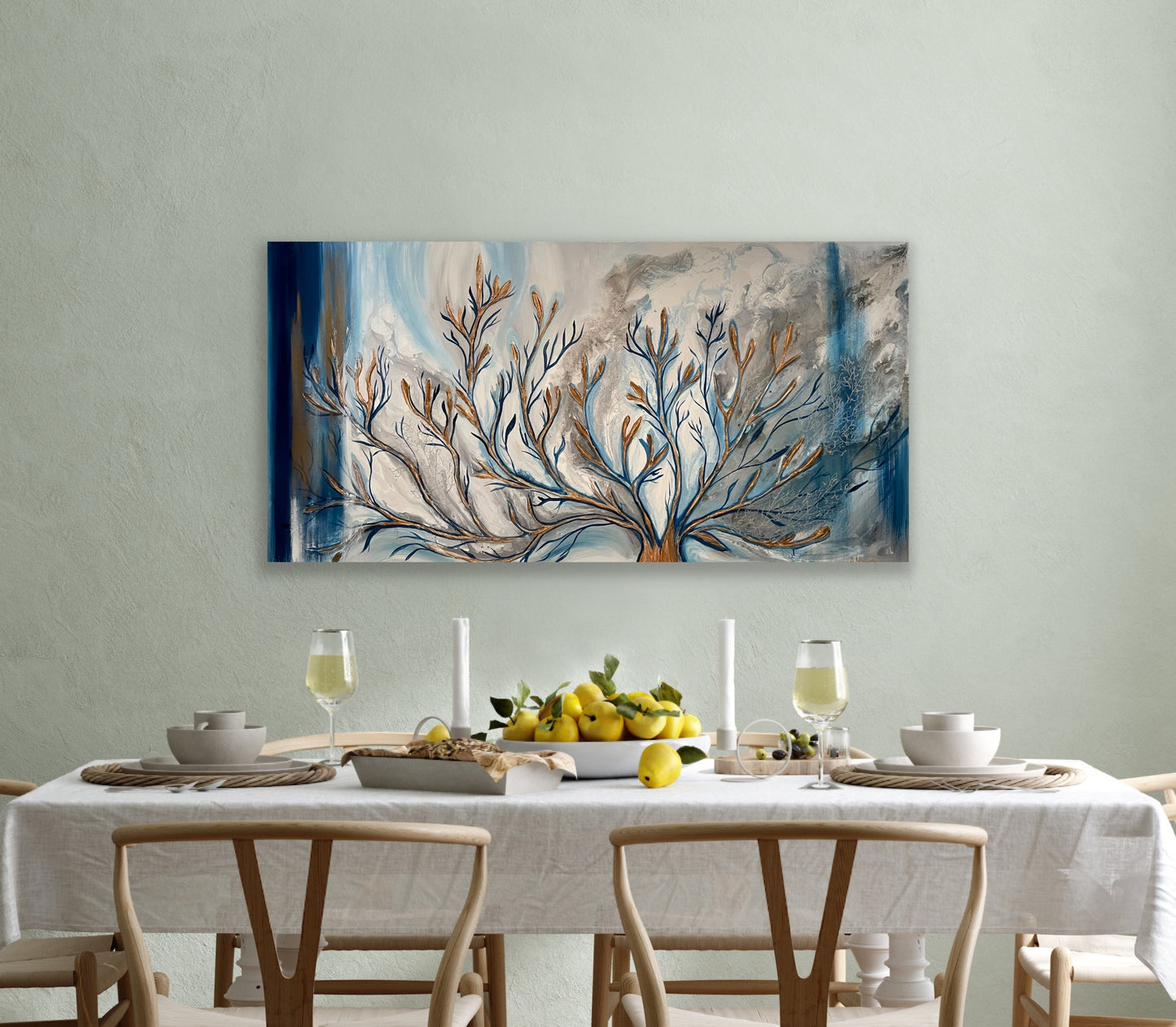Gold Coral Painting 36x72 inches