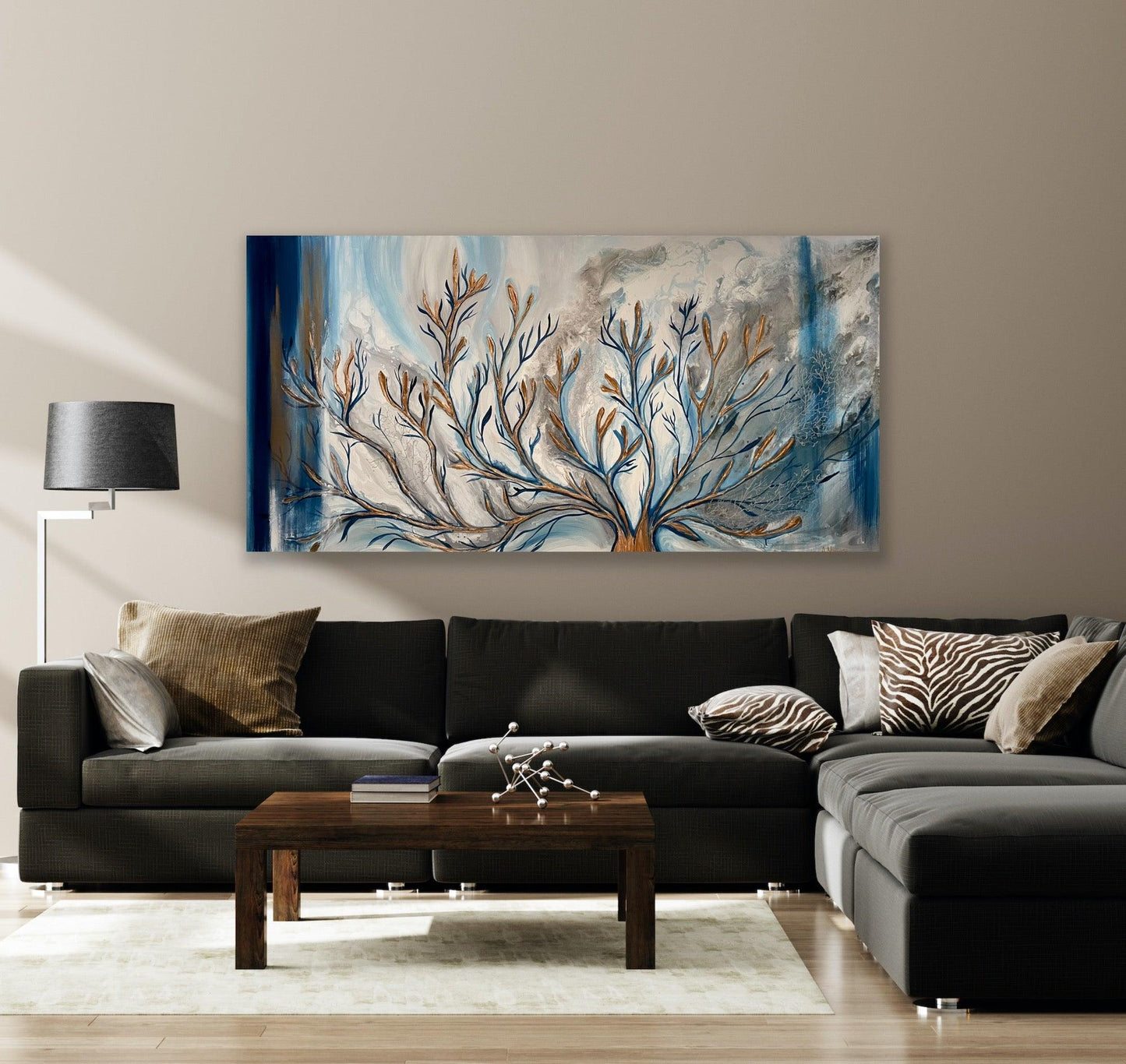 Gold Coral Painting 36x72 inches