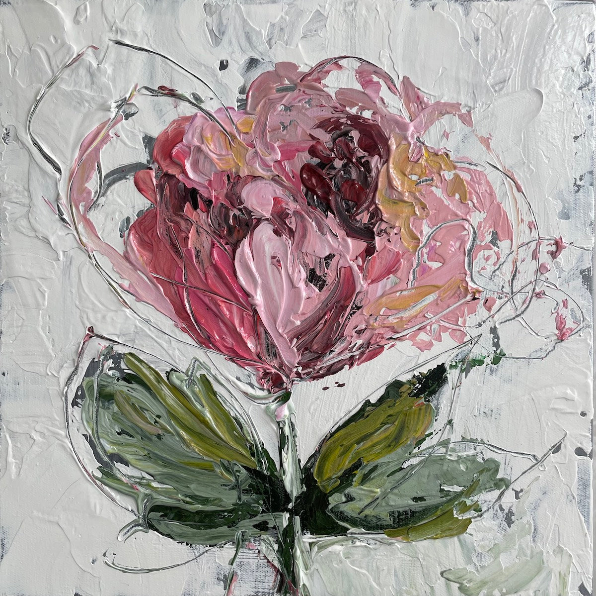 Floral Abstract Paintings 12x12 inches