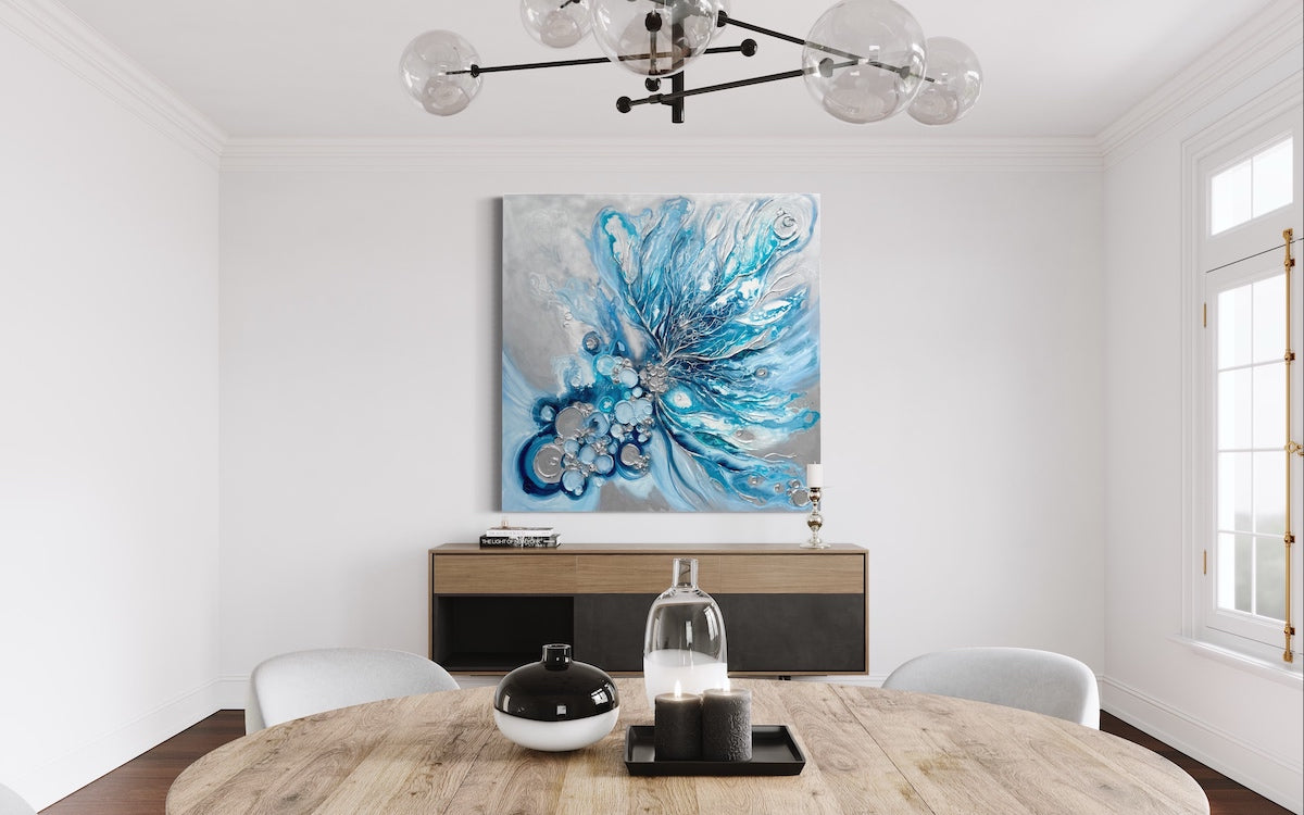 Blue Abstract Painting 60x60 inches
