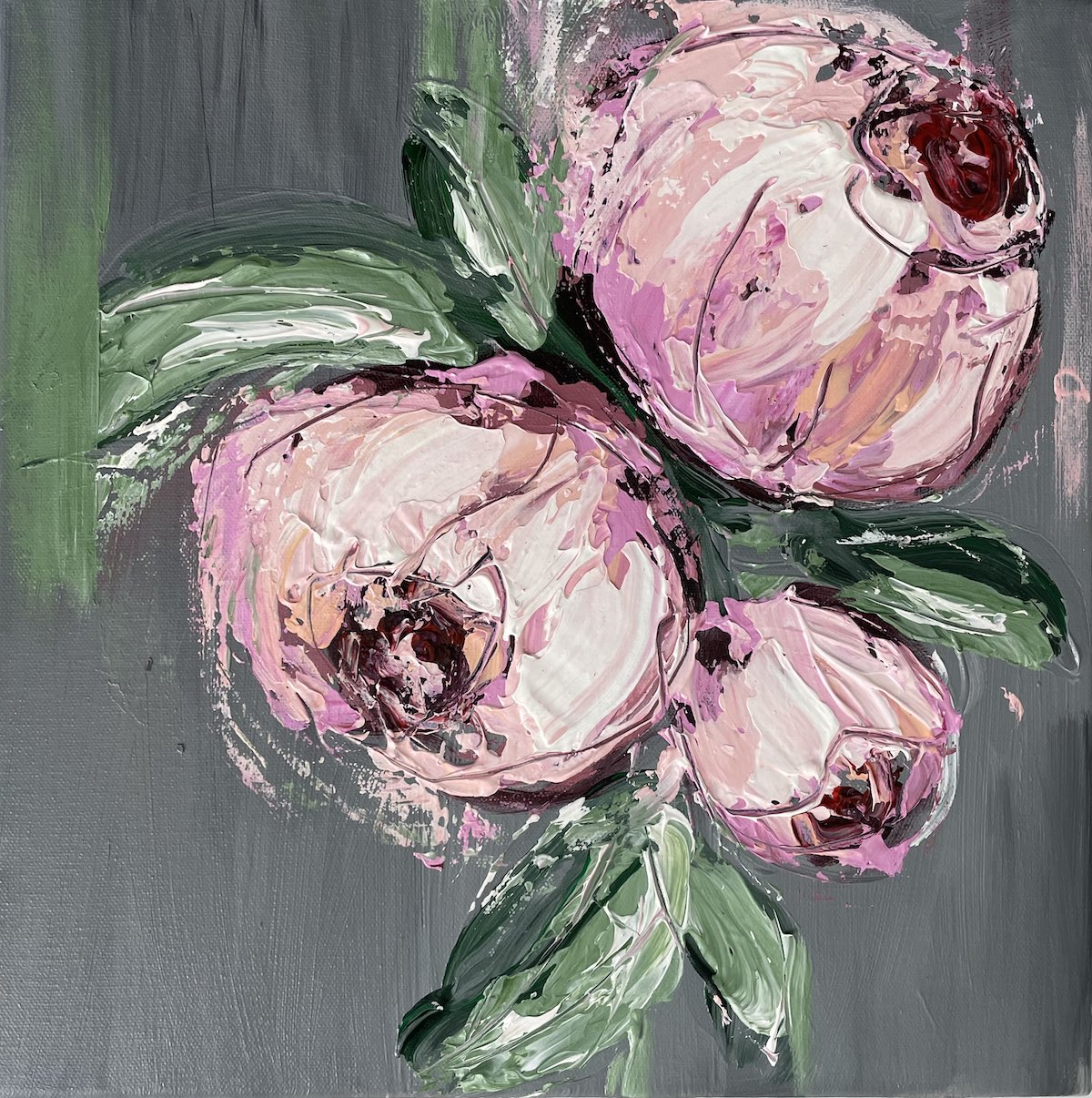 Floral Abstract Paintings 12x12 inches