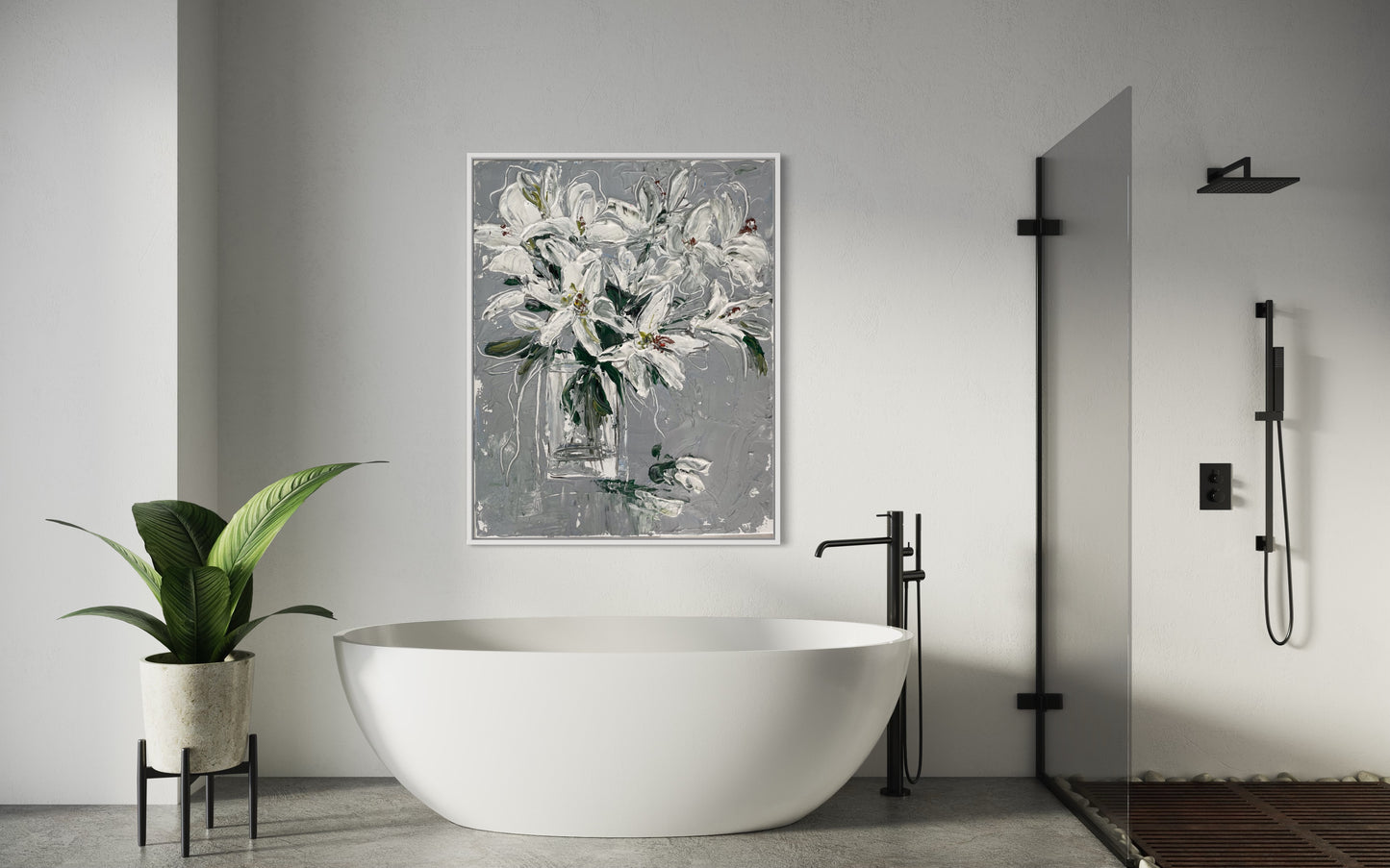 White Lilies Painting 48x36 inches