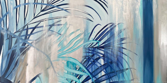 Silver Palms Painting 36x72 inches