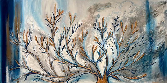 Gold Coral Painting 36x72 inches