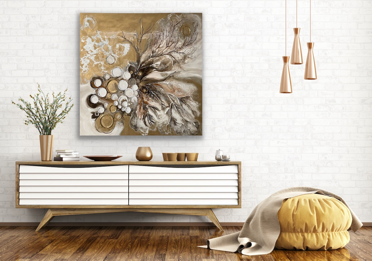 Gold Painting Credenza